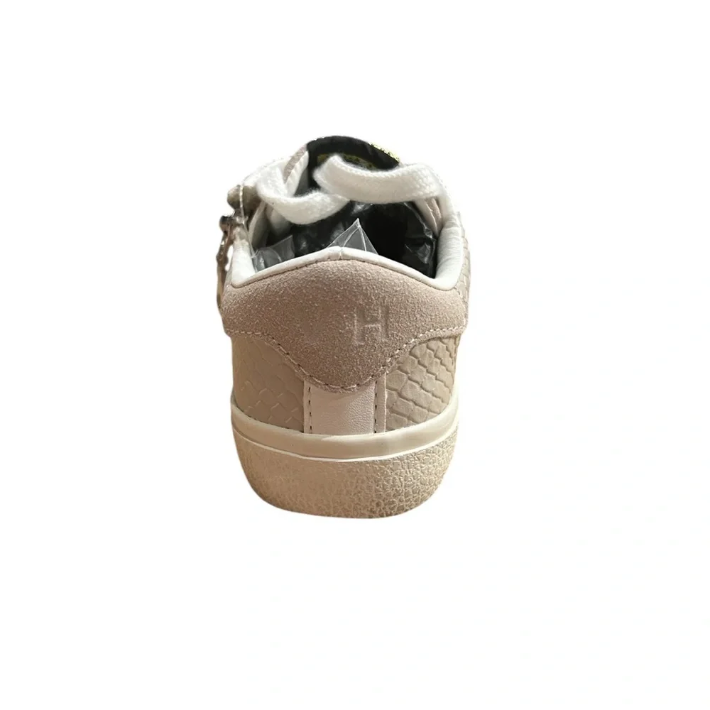 Vintage Havana GOLD STAR WHITE LACED TAUPE CROCO LOW TOP New size 10 Toddler